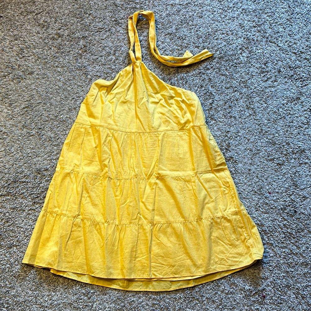 Halter yellow dress